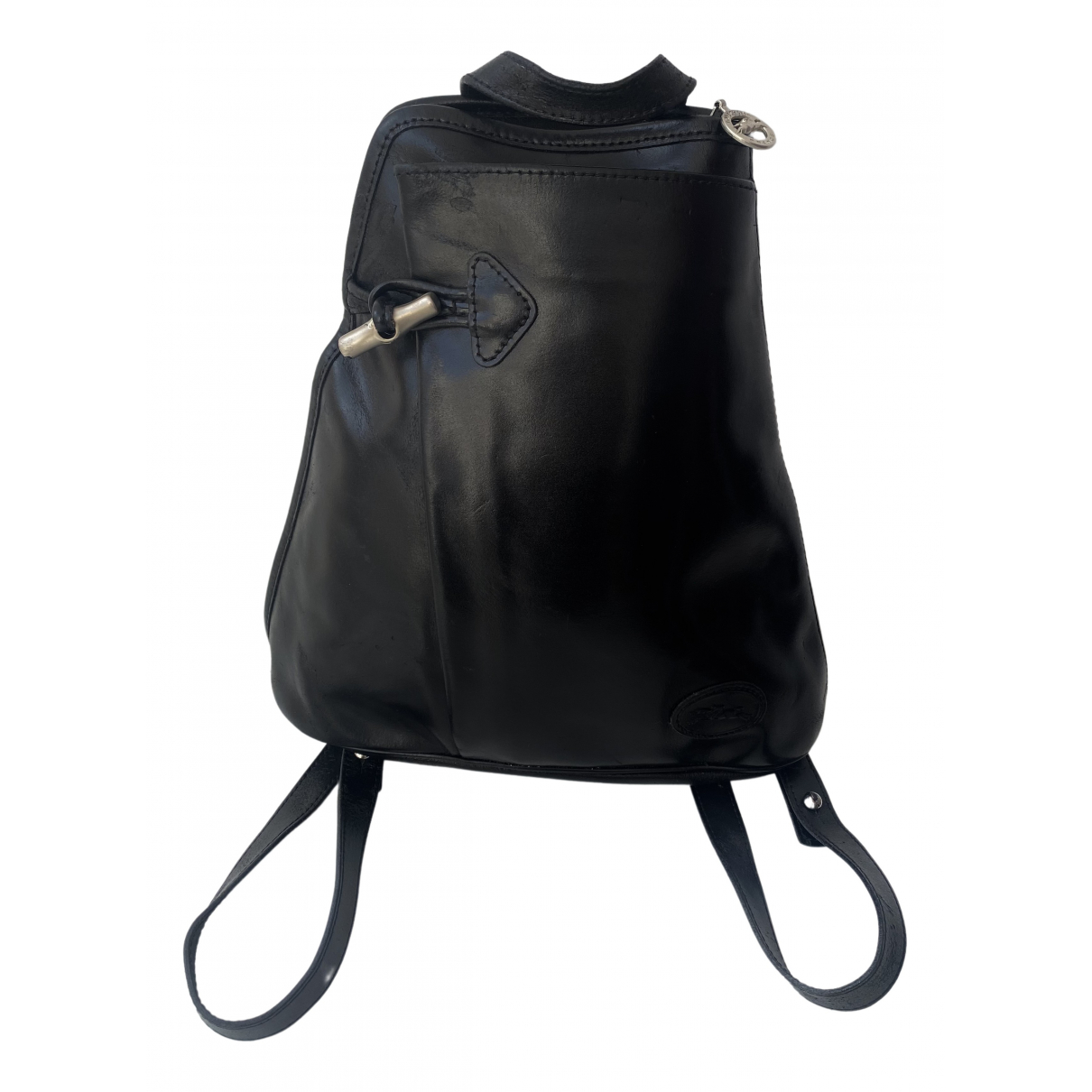 Leather backpack Longchamp Black in 